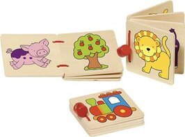 Goki houten boekje Locomotief-Leeuw-Eend