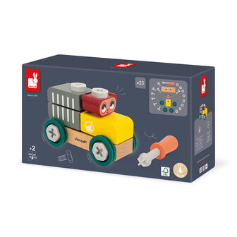 Janod Brico&rsquo;Kids &ndash; Wagen met Beer