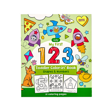 Ooly &ndash; Toddler Color-In&rsquo; Book &ndash; 123 Shapes & Numbers