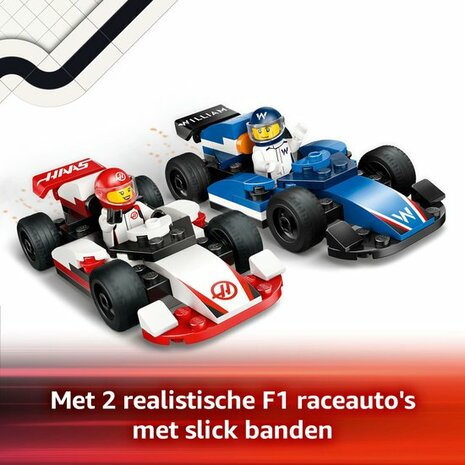 Lego City F1&reg; Williams Racing en Haas F1&reg; racewagens