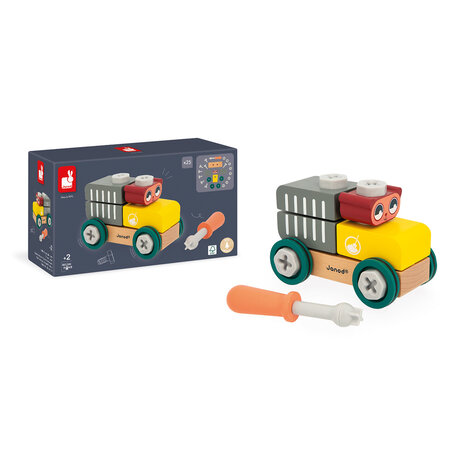 Janod Brico&rsquo;Kids &ndash; Wagen met Beer